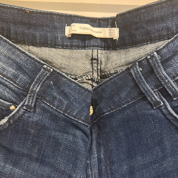 NWOT Zara Ripped Skinny Blue jeans in Dark Blue !UK 12 ! - Picture 3 of 7